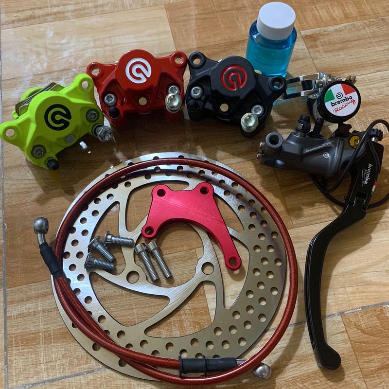 Bộ phanh đĩa trước gắn xe điện xmen phuộc zin phụ tùng phụ kiện