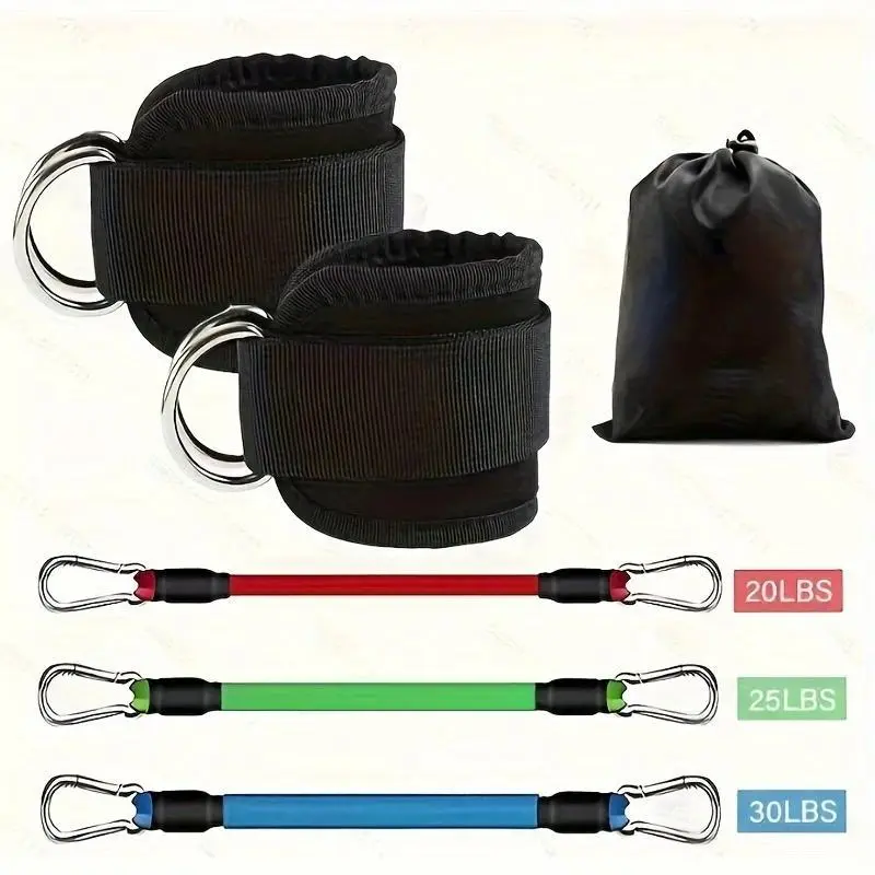 Adjustable Ankle Resistance Band Set, 6 Counts/set Multifunctional Fitness Straps for Leg & Glute Training, Home and Gym Exercise 4