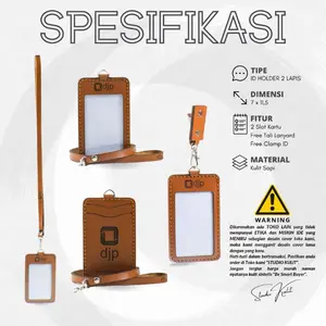 ID CARD HOLDER KULIT NAME TAG KULIT CUSTOM NAMA LOGO PERUSAHAAN