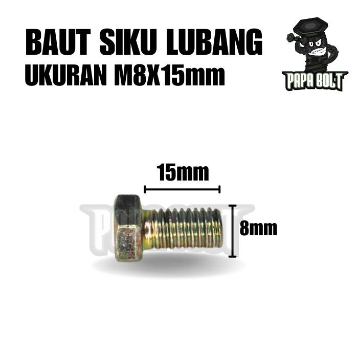 Baut Mur Siku Lubang Besi KUNING M8x15 mm 1