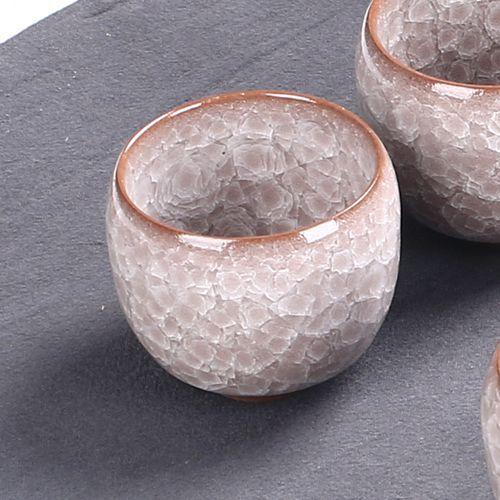 Product Introduction of Made in China Dehua Boutique Cooling Cup Little Dragon Egg Colorful Ceramic Tea Set Boccaro Cup Crackle Glaze Water Cup Kung Fu Tea Cup Beer Mug Set 8