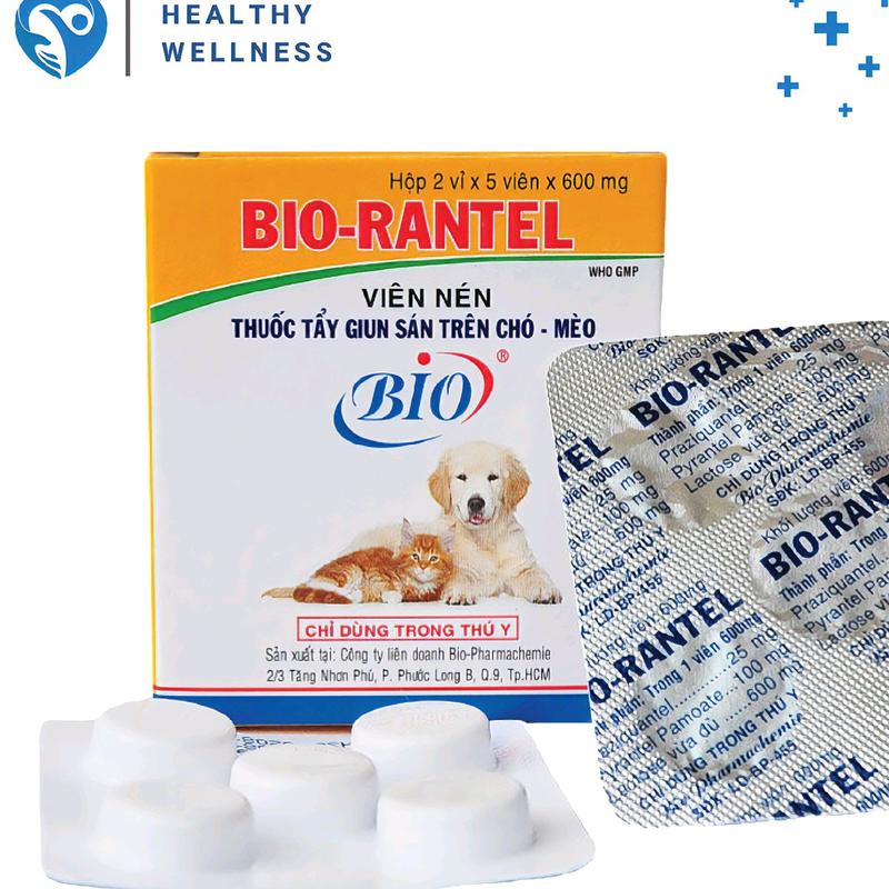 Bio Rantel – Tẩy giun sán cho chó mèo 1 viên thuốc xổ lãi