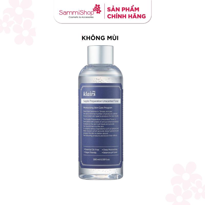 Tun Phạm x Sammi Dear Klairs nước hoa hồng Supple Preparation Unscented Toner 180mL
