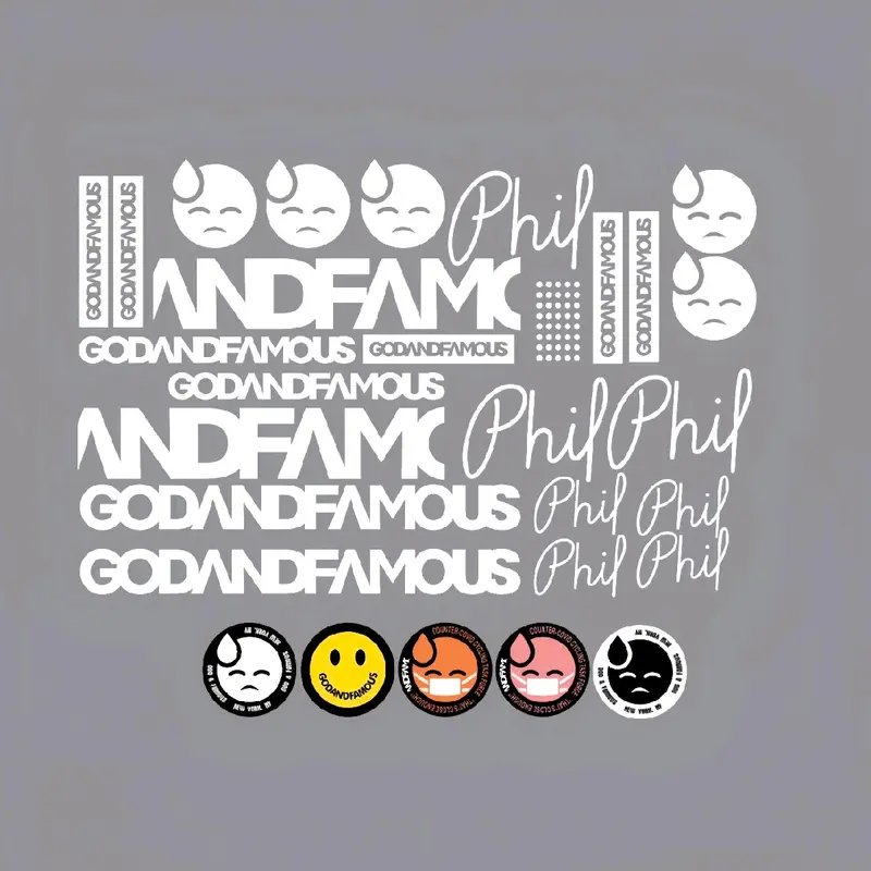 Tem GODANDFAMOUS bản đầy đủ, chống nước, chống phai màu 1