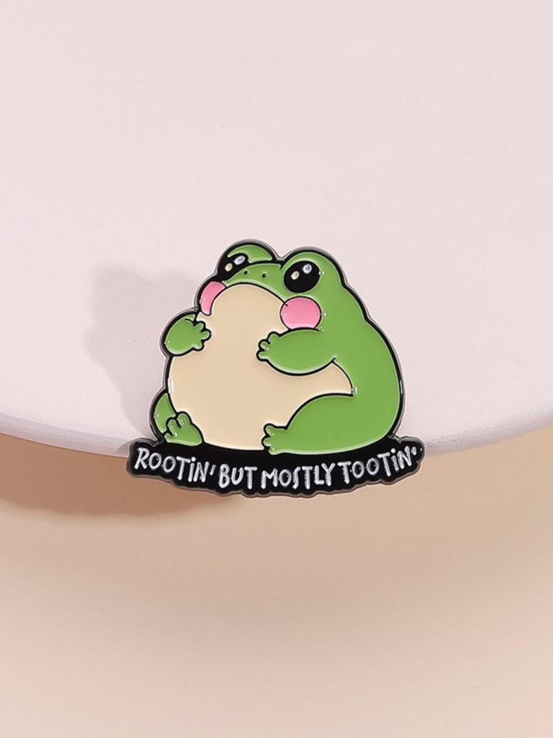 Product Introduction of Cute Frog Design Brooch, Fashion Alloy Badge for Daily Clothing Decor, Trendy All-match & Exquisite Brooch for Birthday Gift 3