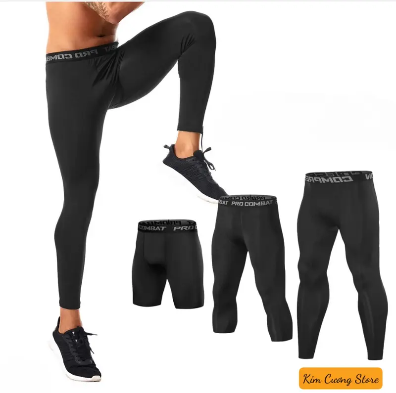 Quần giữ nhiệt nam legging combat pro quần bó cơ đá bóng tập gym cầu lông chạy bộ Sport quần  giữ nhiệt quần legging thể thao 0