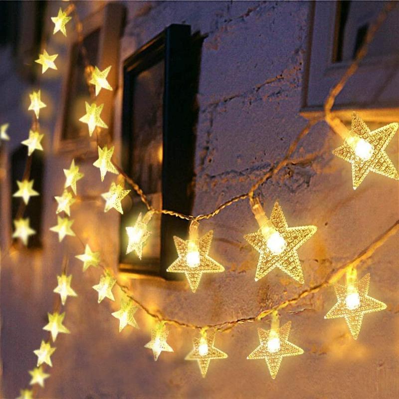 Dây Đèn Led Xài Pin AA Bóng Đèn Ngôi Sao May Mắn Trang Trí Lễ Tiệc Noel Tết Trung Thu Cắm Trại Decor Phòng Ngủ