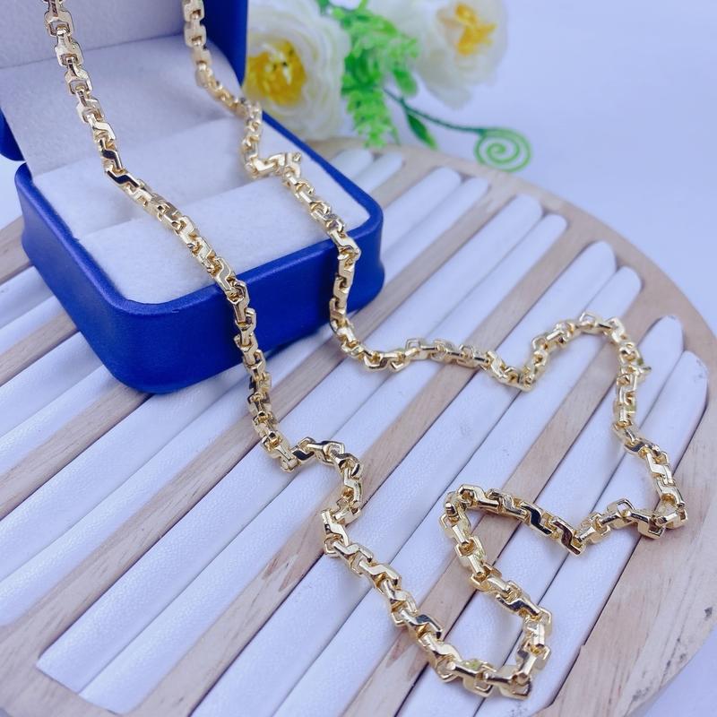 Dây chuyền công vuông 5 chỉ khoá tròn có ký hiệu- Trang sức bảo long