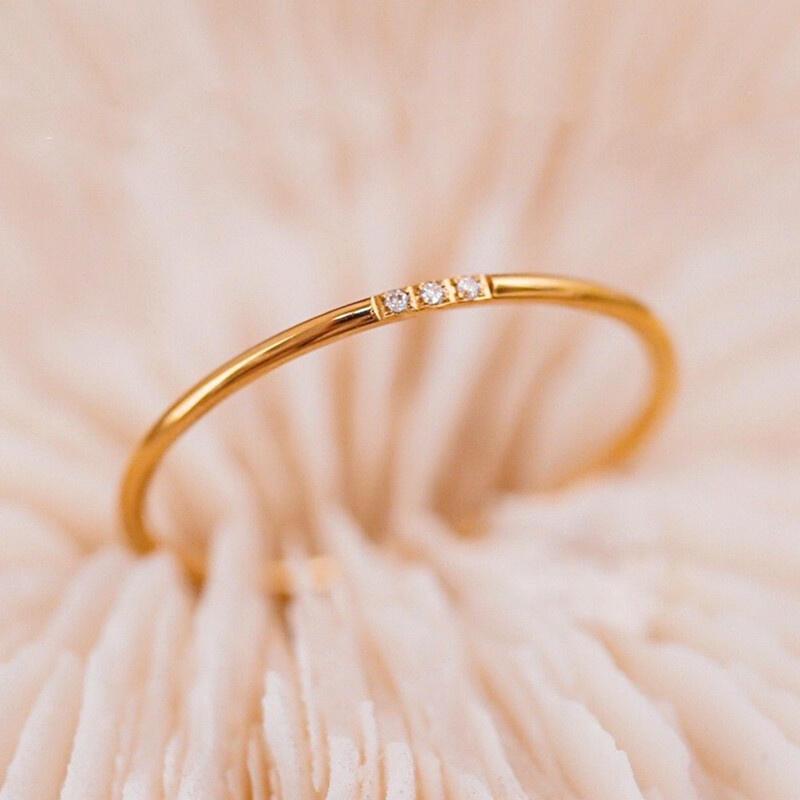 Product Introduction of Ht Japan Korea Ultra-Fine Titanium Dia Light Ins Style Stainless Steel Tail Ring Girls Accessories Non-Fade 8