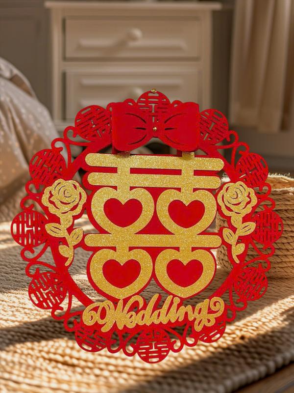 Chữ hỷ đám cưới 3D vải nỉ Cao Cấp dùng trang trí đám cưới, phòng cưới Party Home 3