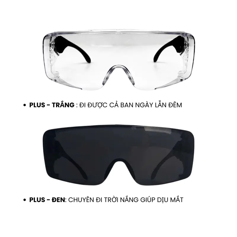 Kính Chống Bụi & Giọt Bắn Đi Đường Chống Chói Hoăc Tia UV GLAM GAZE VN Cho Người Đi Xe Máy Xe Đạp Hoặc Chơi Thể Thao - Tặng kèm Túi Đựng Kính Chống Trầy Xước Và Khăn Lau Kính Phụ Kiện Sport Chạy Xe Máy & Xe Đạp 2