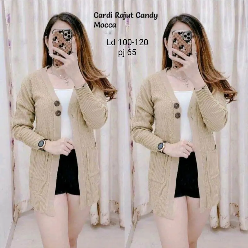 outer Rajut cardy Candy Kancing 4