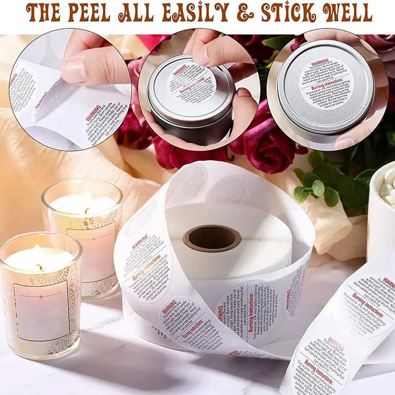 Product Introduction of 500PCS 1.5 Inch Happiness Stickers Black and White Warning Labels Circular Warning Stickers Adhesive Labels Home Decor 25