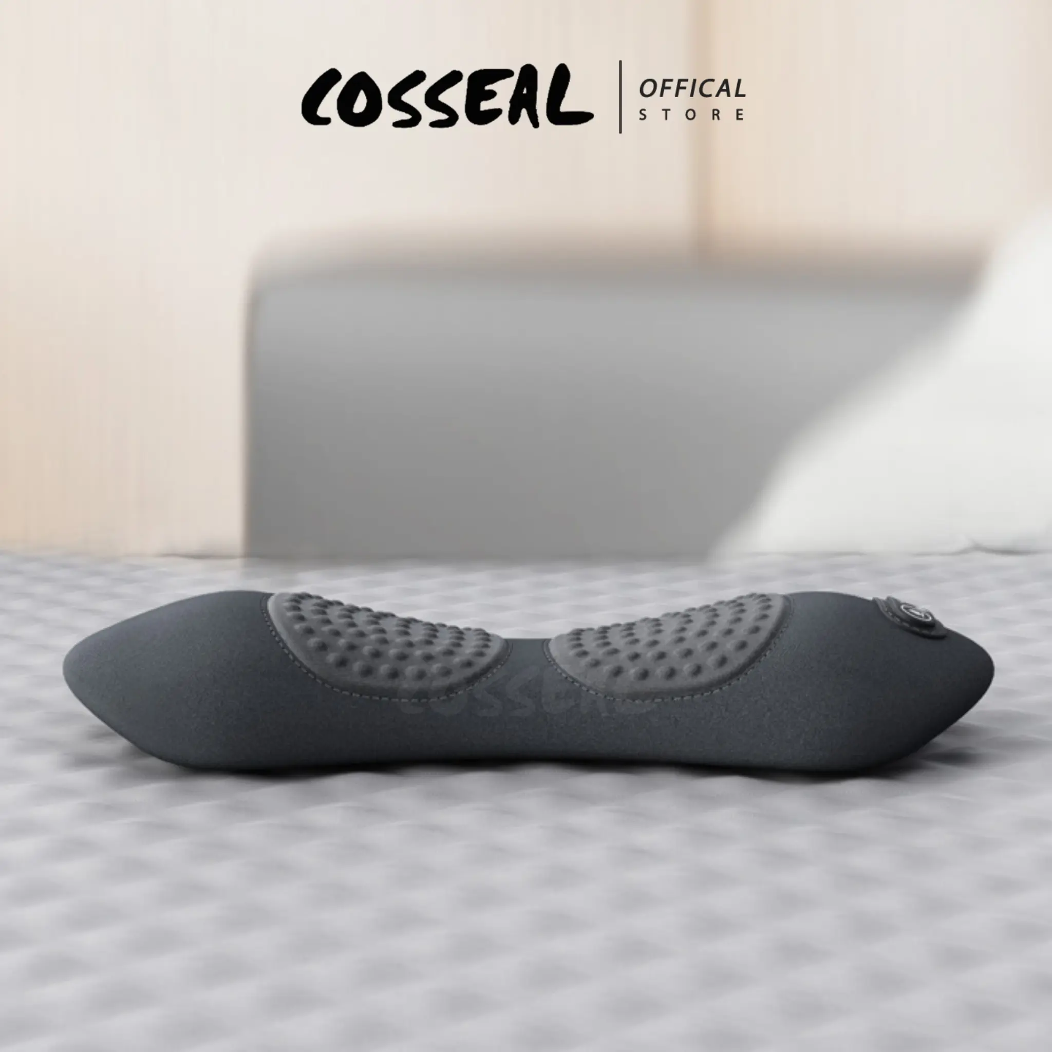 Cosseal Gối Kê Lưng Massage Túi Khí Kéo Dãn, Tích Hợp Chườm Nóng Công Thái Học, Giảm Đau Cột Sống