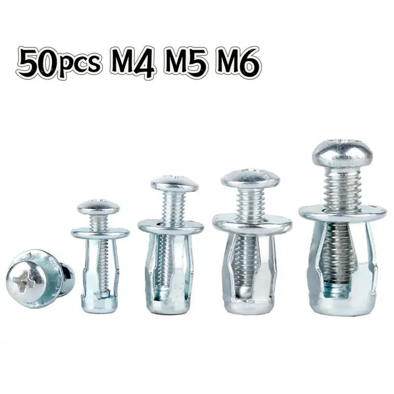 Jack Nuts Sekrup M4 M5 M6 Bahan Metal 50pcs Metal Screw Untuk Mobil