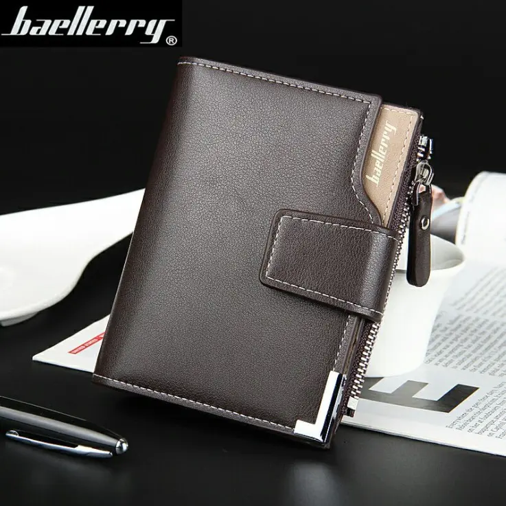 [BISA COD] D1282 Dompet Pria Dompet Lipat Kulit Baellerry Original Bahan Kulit Men Wallet Kartu Uang