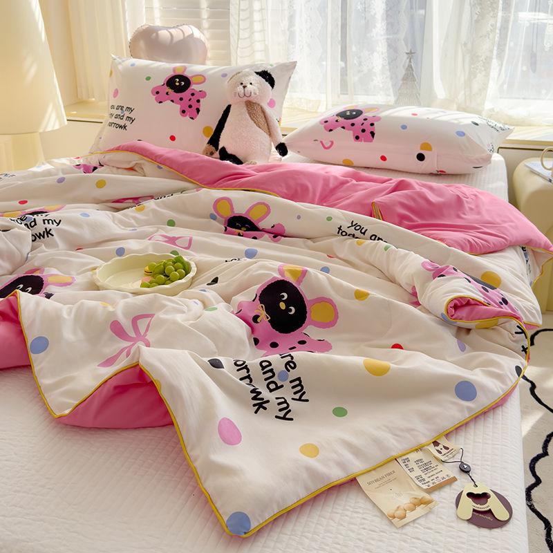 Product Introduction of 2025 Ins Cartoon Double Layer Gauze Class A Summer Cool Quilt Children's Thin Summer Air Conditioning Quilt Student Single Washable Summer Quilt 0