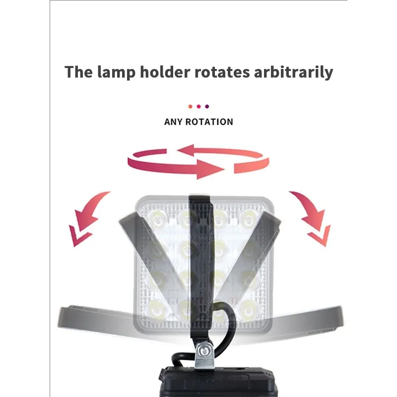 Lampu LED untuk Baterai Makita 4Inch Lampu Sorot Portabel Outdoor Kerja Memancing Alat Darurat Tangan Lampu 3