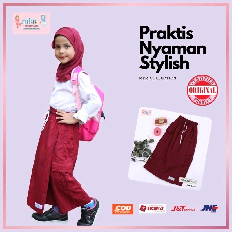 Rok celana outdoor anak bahan drill - Celana rok hiking, pramuka, sekolah, lapangan / Rok celana anak sekolah 4