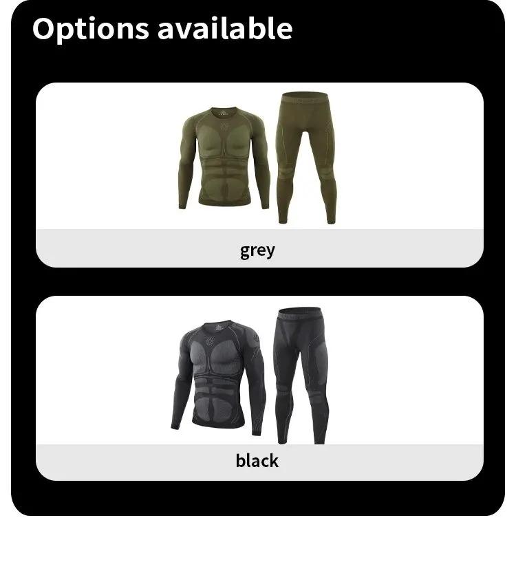 Product Introduction of Men Sport Thermal Underwear Suits Outdoor Cycling Compression Sportswear Quick Dry Breathable Clothes Fitness Running Tracksuits 27