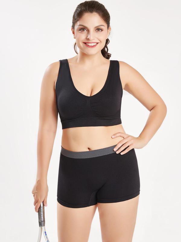 Women's Solid Ruched Backless Sports Bra, Wireless Push Up Bra, Breathable Comfortable Sports Bra for Yoga Gym Workout, Women's Lingerie 6