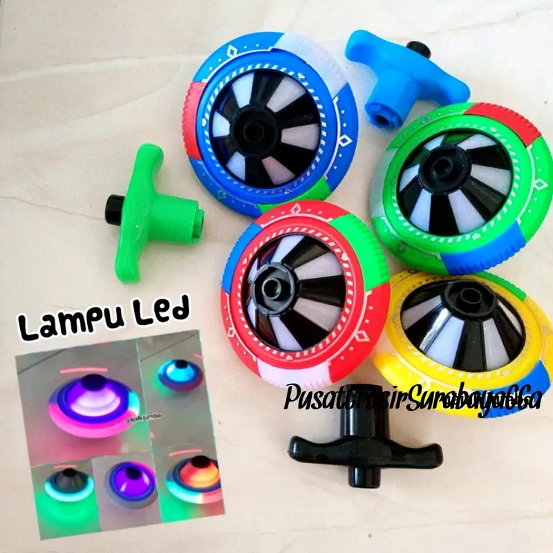 Mainan Anak Gasing Rainbow & Berbagai Karakter Lampu Gangsing Pelangi Flashing Gyro Blade / Mainan Gangsing 0