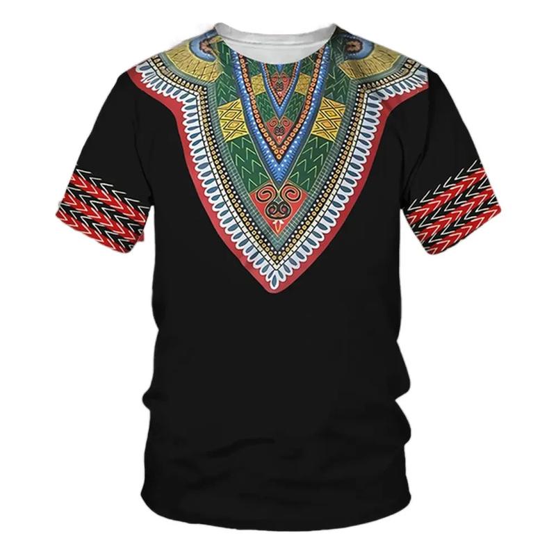 Product Introduction of New Summer African Ethnic Style Pattern 3D Print T-Shirts Men Women Tshirt Short Sleeve Oversized Harajuku Tee Top Kid 3D Thai floral print 22