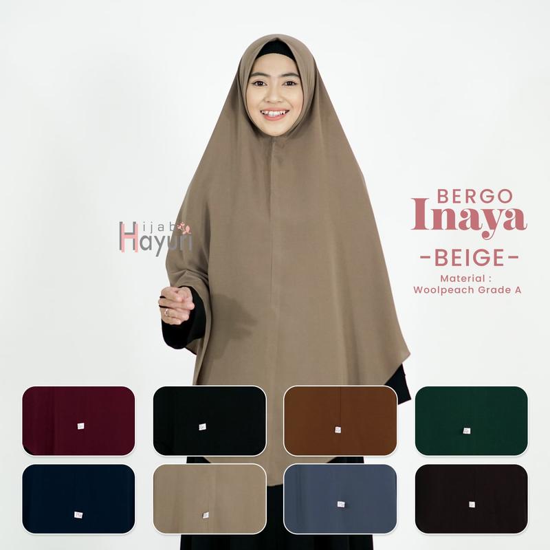 HIJAB HAYURI BERGO INAYA BERGO NONPED WOOLPEACH PREMIUM GRADE A 6
