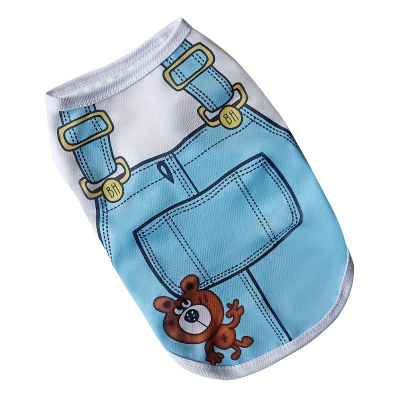 Pet Dogs and Cats Spring and Summer Thin Mesh Cartoon Printed Vests for Small and Medium-sized Dogs Breathable Clothes 5