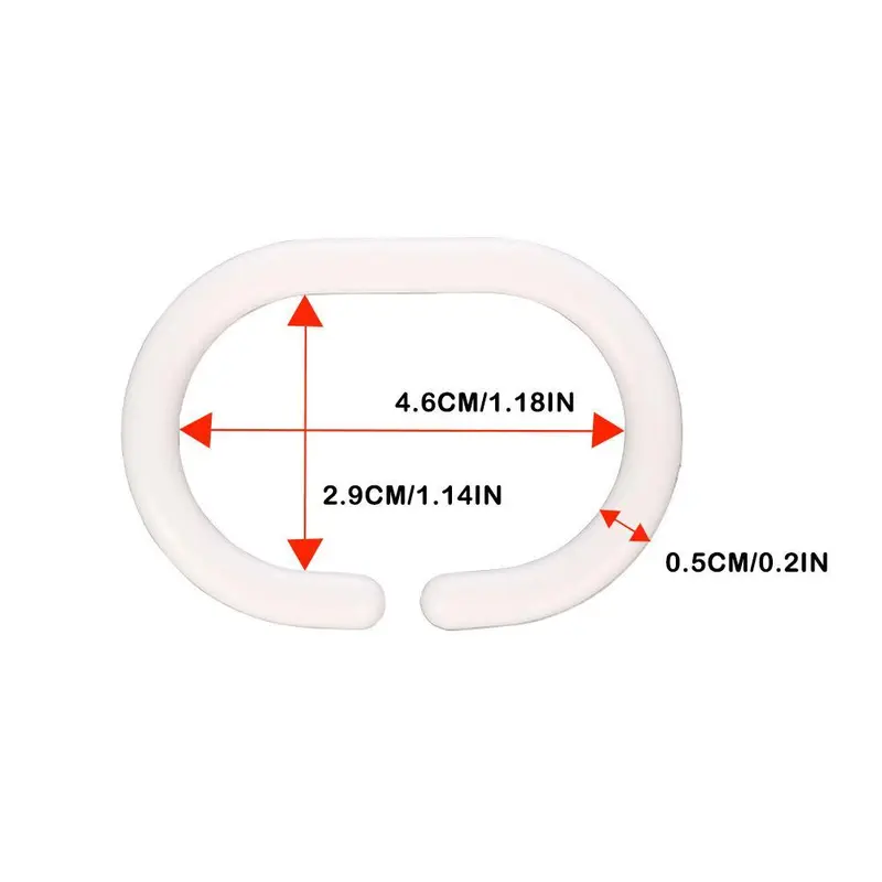 Móc Rèm Tắm, 12 Chiếc, Hình Chữ C, Có Thể Uốn Cong, Vòng Rèm Tắm, Vòng Rèm, Cho Thanh Treo Rèm Tắm 3