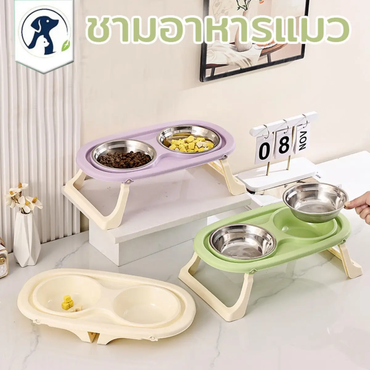 ชามอาหารแมว ชามอาหารหมา ชามอาหารสัตว์เลี้ยง ชามสแตนเลส