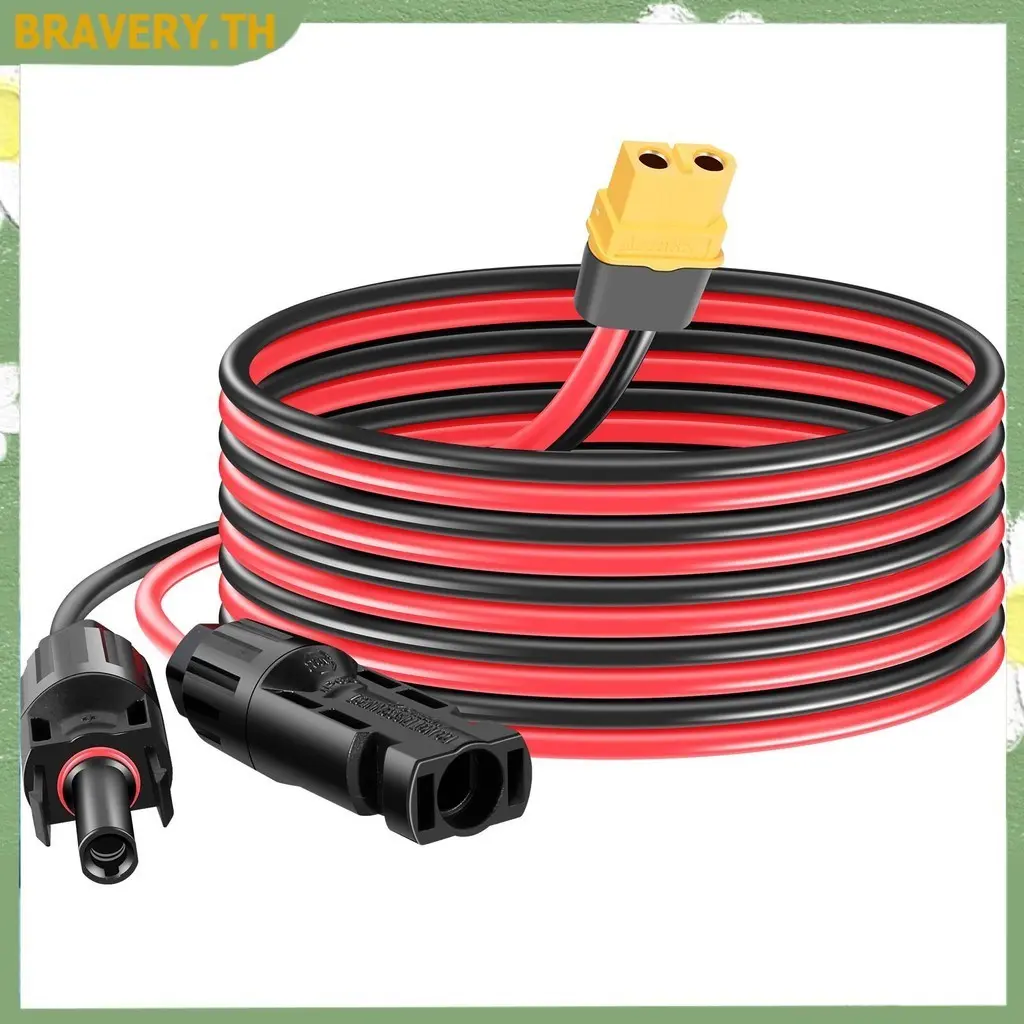 Power Solar to XT60 Charge Extension Cable IP67 Waterproof 12AWG 10FT Solar Connector to XT60 Adapter Cable Premium Solar Panel Cable Connector for Outdoor Solar Power Station