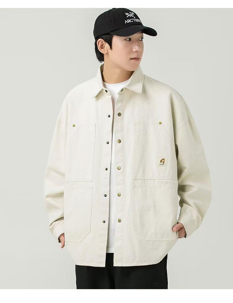 Product Introduction of Men's washed vintage long sleeve work shirt Artistic style cotton large size shirt jacket 10