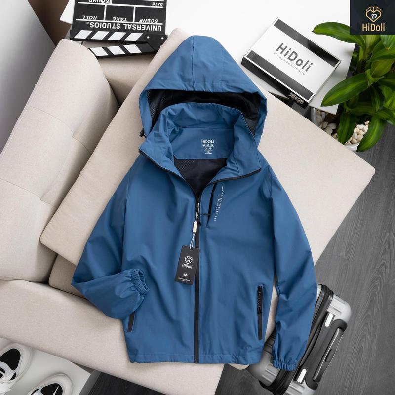 Áo khoác gió nam nữ chống nước, chống bám bụi, chống tia UV có cỡ bigsize Menswear Jacket Dài Tay