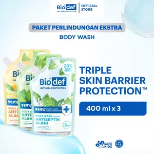 [TOP CREATOR'S PICK TRIPLE PACK] Biodef Gentle Body Wash 400ml x 3pcs | Sabun Jerawat Punggung I Bau Badan I Salicylic Acid I No SLS  Paraben I Calming Fragrance