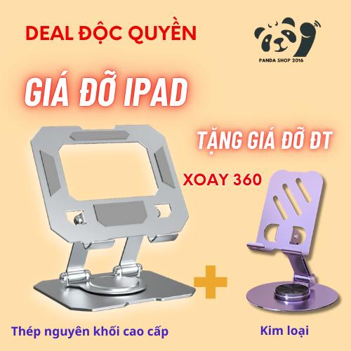 Giá đỡ Ipad, Tablet, Máy tính bảng bằng Thép nguyên khối, chân xoay 360 độ - Kích thước 16cm x 15cm x 11.6cm
