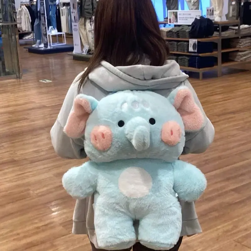 Balo gấu bông sức chứa lớn Nhung Đeo Vai Backpack balo gấu nâu, balo heo hồng, balo voi xanh 2