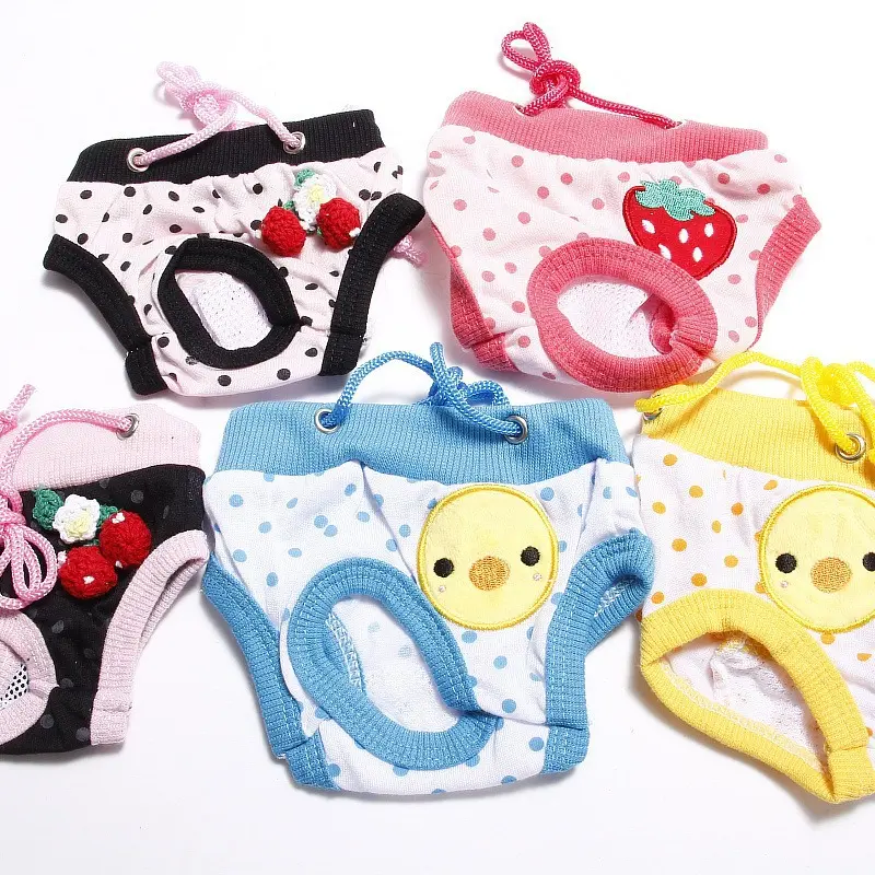 Pet Physiological Pants Female Dog Sanitary Pants Small Medium Dogs Dog Physiological Pants Cartoon Cute Pet Physiological Pants Wholesale