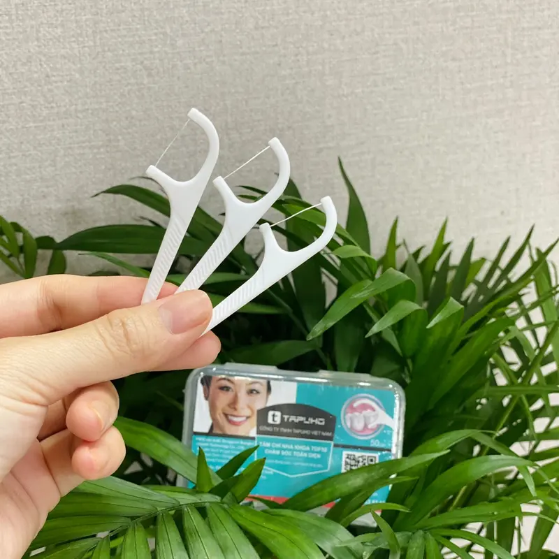 Combo 5 Hộp Tăm Chỉ Nha Khoa TAPUHO, Hộp 50 Cây Tăm Chỉ sợi mảnh vệ sinh kẽ răng chân nướu tăm  chinhakhoa 0