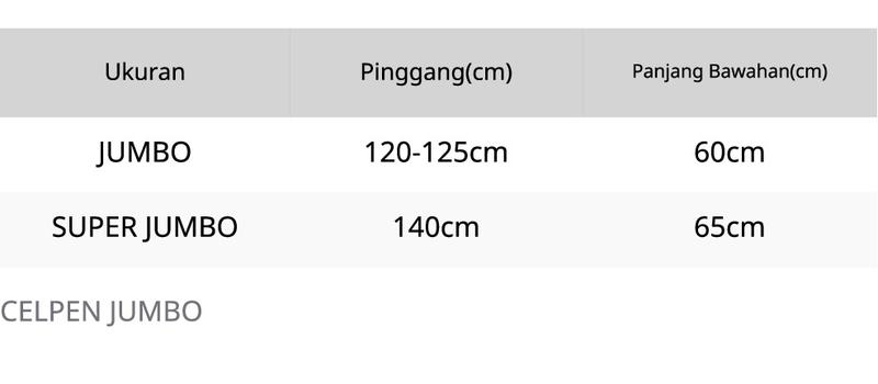 Product Introduction of CELANA PENDEK JUMBO 3pcs Polos 0