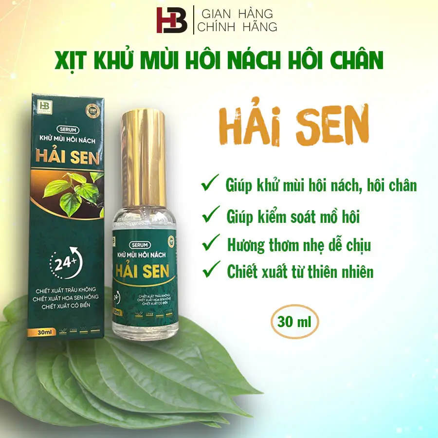 Xịt Khử Mùi Hải Sen Giúp Khử Mùi Hôi Nách Hôi Chân Dành Cho Cả Nam Và Nữ 30Ml - Xịt Thơm Dịu Nhẹ
