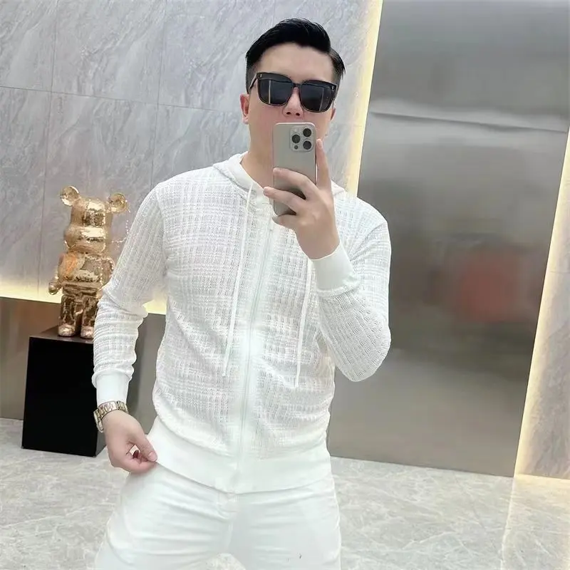 Áo Len Dài Tay Có Mũ Trùm Đầu, Xu Hướng Thu Đông, Thời Trang Nam, Ôm Sát, Dễ Phối Đồ, Thoáng Khí, Ngầu, Chủ Nghĩa Tối Giản, Áo Len Thường Ngày