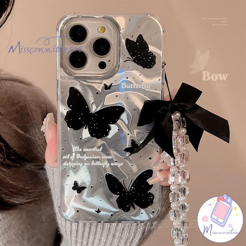 Ốp Điện Thoại IPhone 16 XR 11 12 15 13 14 Pro Max X XS MAX 14 7 16 15 8Plus SE Hộp Đựng Vòng Tay Nơ Bướm Mơ Mộng Cổ Điển