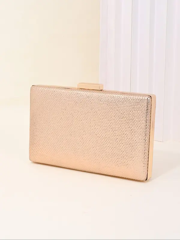 Women's Elegant Glitter Evening Bag, Exquisite Trendy Clutch Purse with Detachable Chain Strap, Fashionable Bag for Party Decoration 2