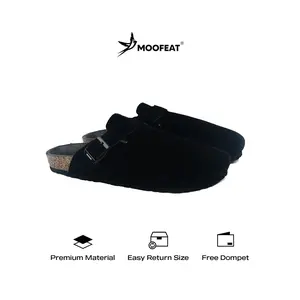 Moofeat Kloff V2 - Sandal Slide Clog Kulit Casual Pria Black