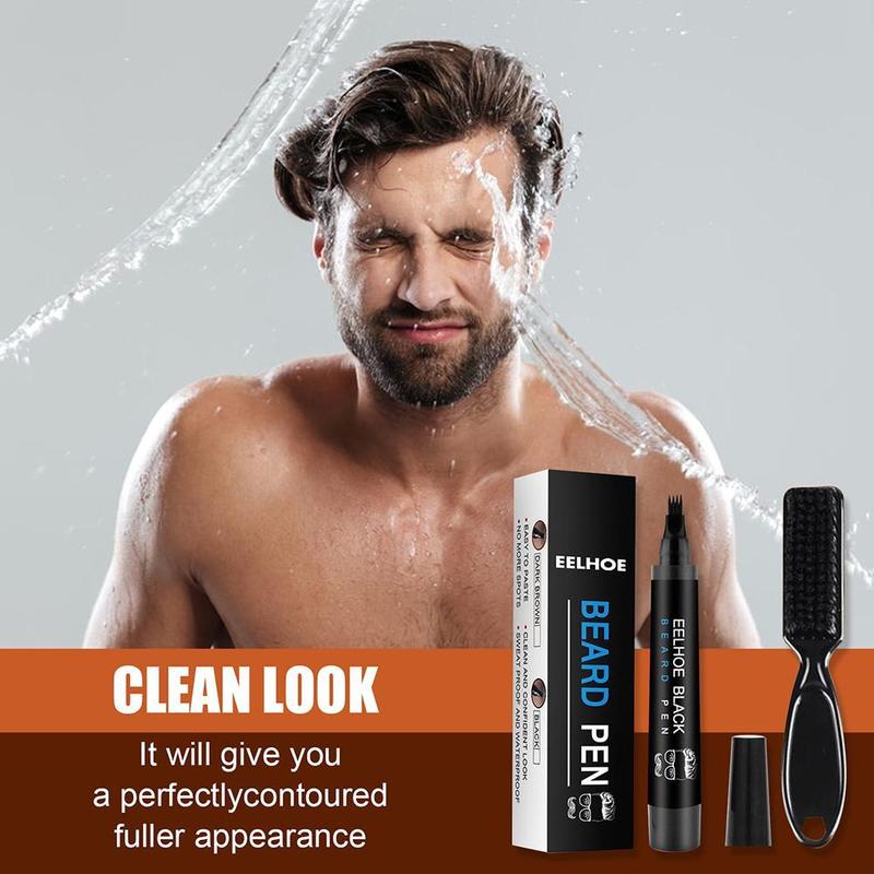 Product Introduction of Black Beard Pen Beard Filler Pencil And Brush Beard Waterproof Moustache Shaping Coloring 26