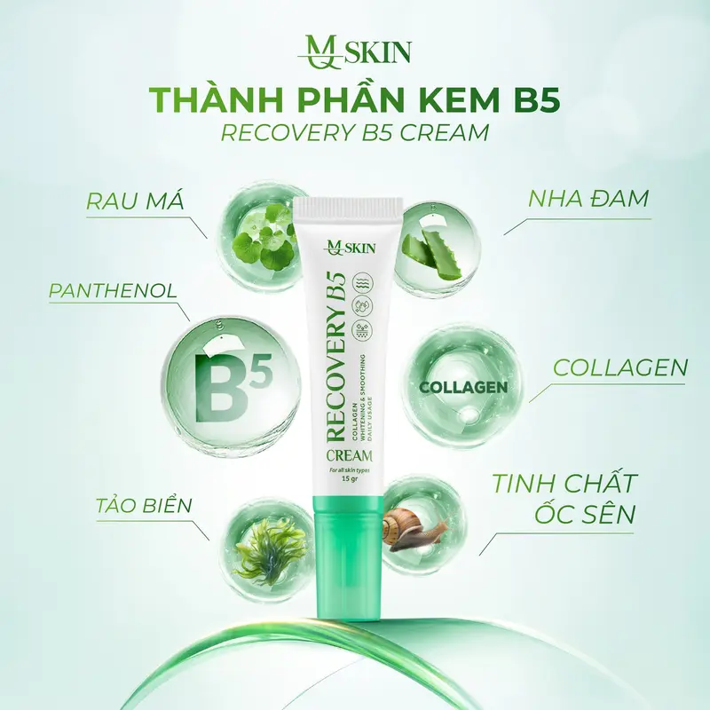 [MQ SKIN01] Combo 4 món Dưỡng ph.ục h.ồi da gồm [1 kem B5 15gr + 1 Serum sữa 10ml + 1 Tẩy trang 60ml + 1 Toner 60ml] Hỗ trợ dưỡng da ph.ục h.ồi b.óng m.ịn Skincare Women  Làm Đẹp Da 3
