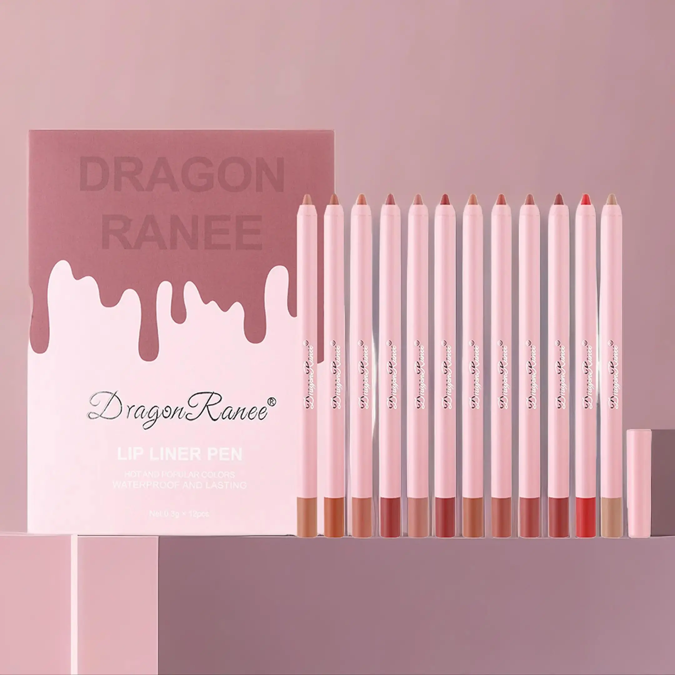 Multi Stick Lip Liner, 12pcs/set Long Lasting  Daily Lip Liner Set, Waterproof Matte Lip Liner Pencil Suitable for All Occasions Makeup