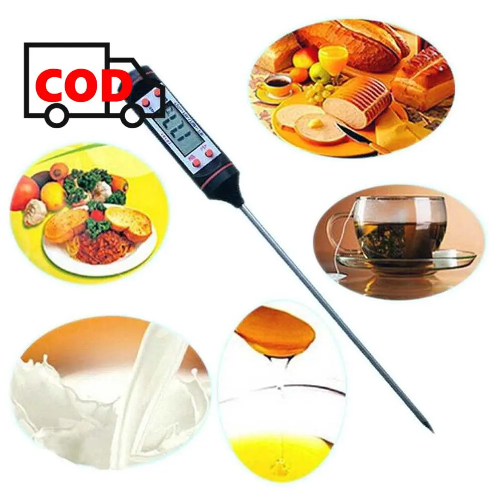 Termometer Digital Alat Pengukur Suhu Kopi Makanan Minuman Akurat Instant Fitur Memory Reset | Peralatan Perlengkapan Dapur Food Thermometer Celcius Fahrenheit