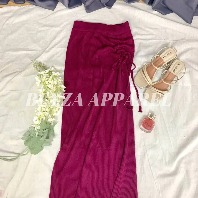 [Beyza Apparel] Serut Rok Span Wanita Rajut Korean Style Bawahan Rajut Wanita Formal Casual Fit Panjang Nyaman Pendek Basic Kerja Hitam Semi 2